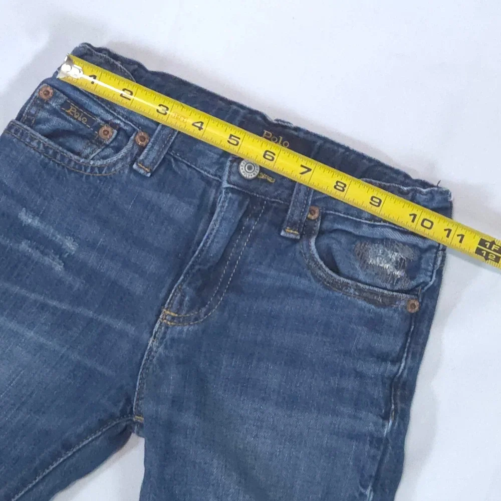 Polo Ralph Lauren Kids Sullivan Slim Distressed Jeans 6 Medium Wash Adjustable